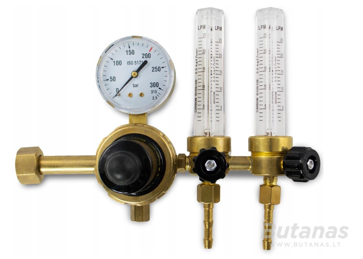 Reduktorius RArCO-200-2 DM-2 su dviem rotametrais Ar/CO2 reduktorius su dviem rotametrais DONMET