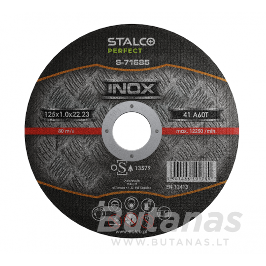 metpjdiskas-stalco-perfect-125x10mm Nerūdijančio plieno pjovimo diskas STALCO PERFECT 125x1,0mm
