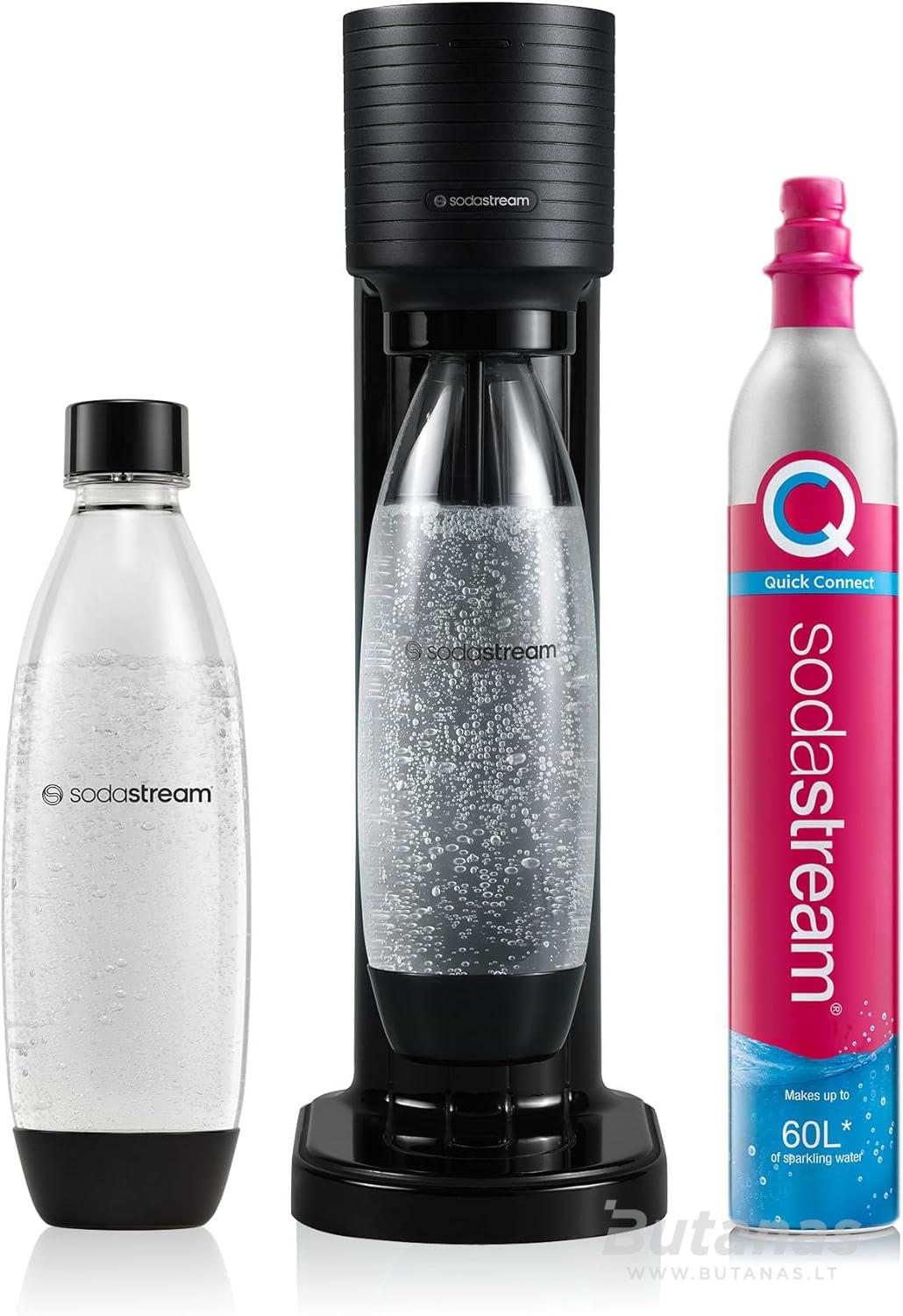 aparatas_terra_juodas1 SodaStream Terra gazuoto vandens aparatas – juodas + 2 buteliai