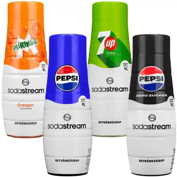 SodaStream Classics populiariausi skoniai sirupai 4x 440ml